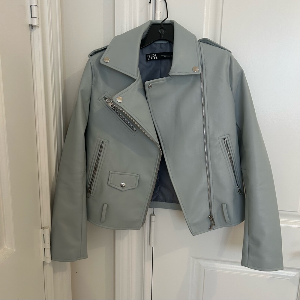 Zara vegan leather jacket